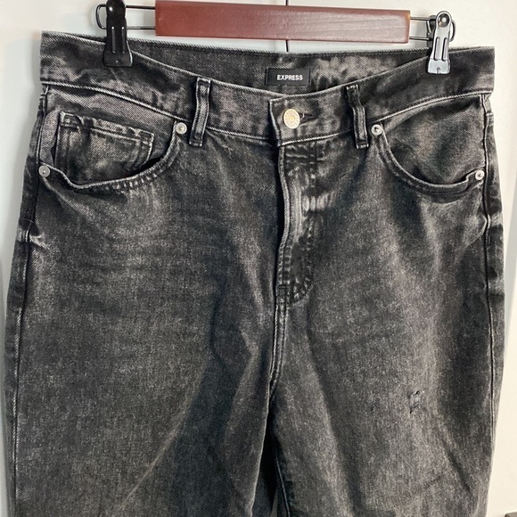 Express Black Straight Ankle High Rise Distressed - Picture 8 of 14